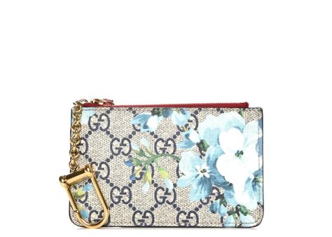 gucci key case monogram gg supreme blooms print blue|Gucci encore keychain.